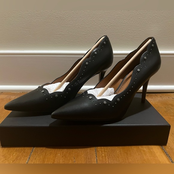 NWT Coach Waverly 85MM TRSTD LTR Black size 8B w box and dust bag - Picture 7 of 11